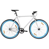 vidaXL Fiets met vaste versnelling 700 c 55 cm wit en blauw