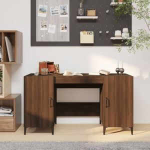 vidaXL-Bureau-140x50x75-cm-bewerkt-hout-bruin-eikenkleur