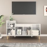 VidaXL TV-meubel 100x35x55 cm - Bewerkt Hout - Hoogglans Wit