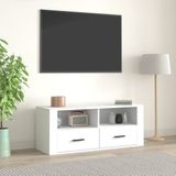 VidaXL TV-meubel 100x35x40 cm - Bewerkt Hout - Wit