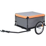 vidaXL Fietstrailer 65 kg grijs en oranje