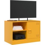vidaXL Tv-meubel 67x39x44 cm staal mosterdgeel