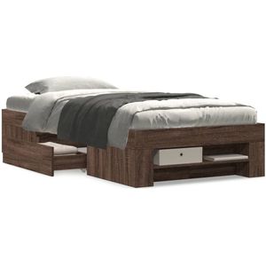 vidaXL Bedframe zonder matras bewerkt hout bruin eikenkleur 90x200 cm