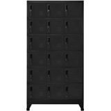 VidaXL Lockerkast 90x40x180 cm Staal Zwart