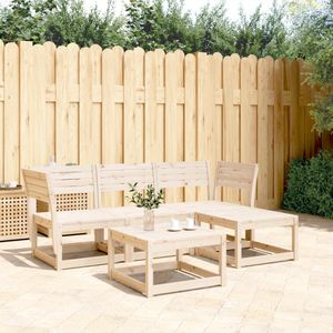 vidaXL - 4-delige - Loungeset - massief - grenenhout