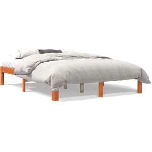 vidaXL Bedframe massief grenenhout wasbruin 120x190 cm