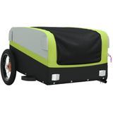 vidaXL Fietstrailer 30 kg ijzer zwart en groen