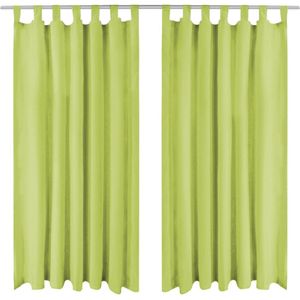 vidaXL-Micro-satijnen-gordijnen-met-lussen-140x245-cm-groen-2-st