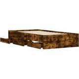 vidaXL Bedframe met lades bewerkt hout gerookt eikenkleurig 75x190 cm