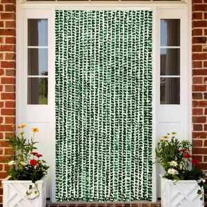 vidaXL-Vliegengordijn-100x220-cm-chenille-groen-en-wit