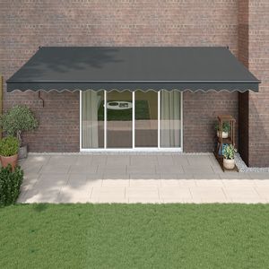 vidaXL - Uitschuifbare Luifel - Antraciet - Gepoeiercoat Aluminium