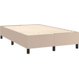 vidaXL Boxspring met matras kunstleer cappuccinokleurig 120x190 cm