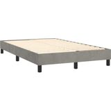 vidaXL Boxspring met matras fluweel lichtgrijs 120x200 cm