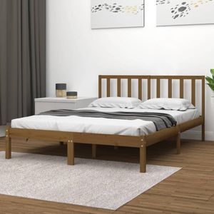 vidaXL Bedframe grenenhout honingbruin 120x190 cm