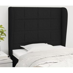 vidaXL - Hoofdbord - met - randenx23x118/ - cm - stof - zwart