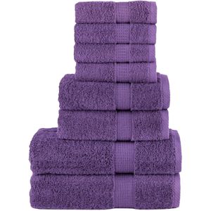 vidaXL 8-delige Handdoekenset SOLUND 600 g/m² paars