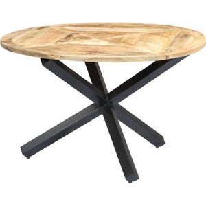 vidaXL Eettafel rond 120x76 cm massief mangohout