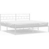 vidaXL-Bedframe-met-hoofdbord-metaal-wit-180x200-cm