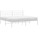 vidaXL-Bedframe-met-hoofdbord-metaal-wit-180x200-cm