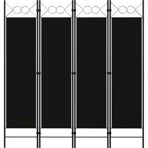 vidaXL Kamerscherm met 4 panelen 160x180 cm zwart