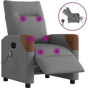vidaXL Massagestoel elektrisch verstelbaar stof donkergrijs