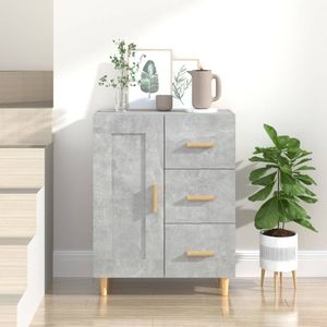 vidaXL - Dressoir,5x34x90 - cm - bewerkt - hout - betongrijs