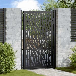 vidaXL Poort met sporenontwerp 105x155 cm staal zwart