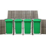 VidaXL Containerberging Viervoudig 274x80x117 cm Poly Rattan Grijs