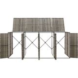 VidaXL Containerberging Viervoudig 274x80x117 cm Poly Rattan Grijs