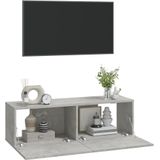 VidaXL TV-meubel Wandgemonteerd 100x30x30 cm Hout Betongrijs