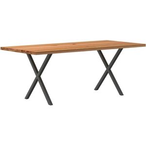 vidaXL Eettafel rechthoekig 200x90x74 cm massief eikenhout lichtbruin