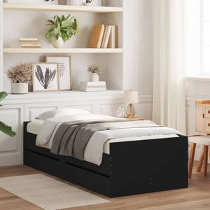 vidaXL Bedframe met lades zwart 90x200 cm