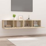 VidaXL TV-meubelen 2 st 80x30x30 cm - Bewerkt Hout Sonoma Eikenkleurig