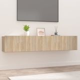 VidaXL TV-meubelen 2 st 80x30x30 cm - Bewerkt Hout Sonoma Eikenkleurig