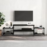 VidaXL TV-meubel 197x35x52 cm Bewerkt Hout Zwart