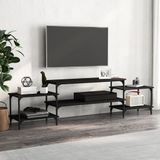 VidaXL TV-meubel 197x35x52 cm Bewerkt Hout Zwart