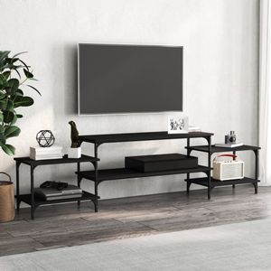VidaXL TV-meubel 197x35x52 cm Bewerkt Hout Zwart