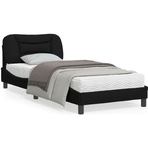 vidaXL Bedframe met hoofdbord stof zwart 80x200 cm