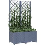 VidaXL Plantenbak met Latwerk 80x40x136 cm - Polypropeen Donkergrijs