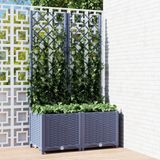 VidaXL Plantenbak met Latwerk 80x40x136 cm - Polypropeen Donkergrijs