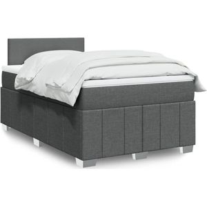 vidaXL Boxspring met matras stof donkergrijs 120x190 cm