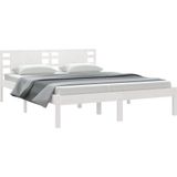 vidaXL-Bedframe-massief-hout-wit-150x200-cm-5FT-King-Size