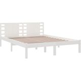 vidaXL-Bedframe-massief-hout-wit-150x200-cm-5FT-King-Size