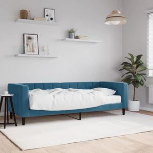 vidaXL Slaapbank met matras 80x200 cm fluweel blauw