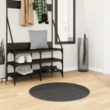 vidaXL-Vloerkleed-IZA-laagpolig-Scandinavisch-Ø-80-cm-antraciet