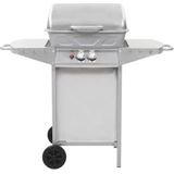 VidaXL Gasbarbecue & Grill met 2 Kookzones - Roestvrij Staal Zilver