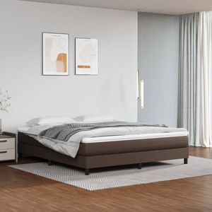 VidaXL Pocketveringmatras 160x200x20 cm Kunstleer Bruin