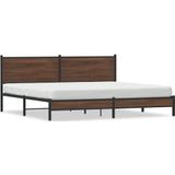 vidaXL Bedframe zonder matras metaal bruin eikenkleur 193x203 cm