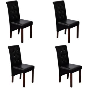 vidaXL Eetkamerstoelen 4 st kunstleer zwart