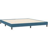 vidaXL Boxspringbed met matrassen 180x220 cm fluweel donkerblauw